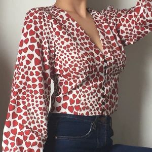 Heart V neck shirt